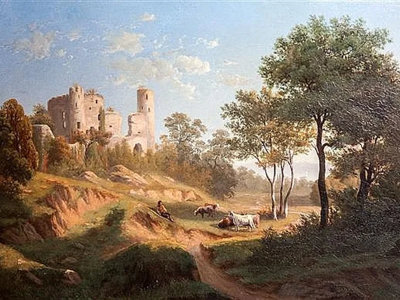 1821-Bartolomeo Ardy - Una sosta sotto le rovine del castello